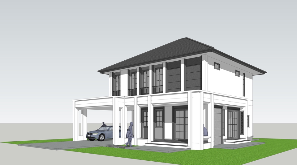 เขียนแบบวิศวกรรมและออกแบบโครงสร้าง - ออกแบบ-เขียนแบบก่อสร้าง 2D-3D บ้านพักอาศัย อาคารต่างๆ - 8