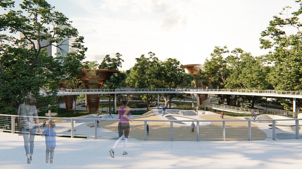 ออกแบบ perspective 3 มิติ โมเดลบ้านสวย สวนสาธารณะ