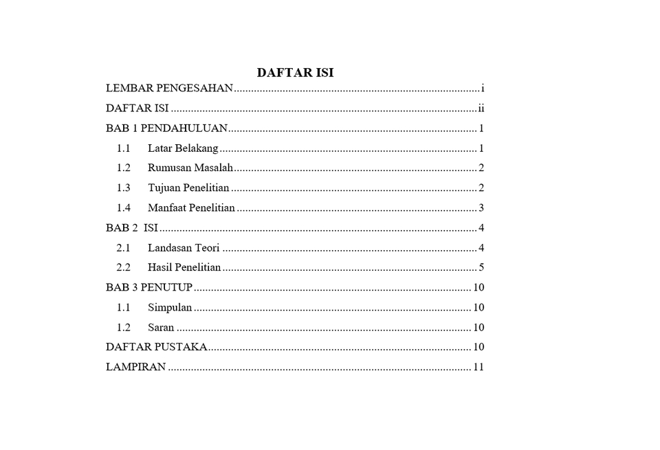 Pengetikan Umum - Membuat Daftar Isi Cepat dan Rapih - 2