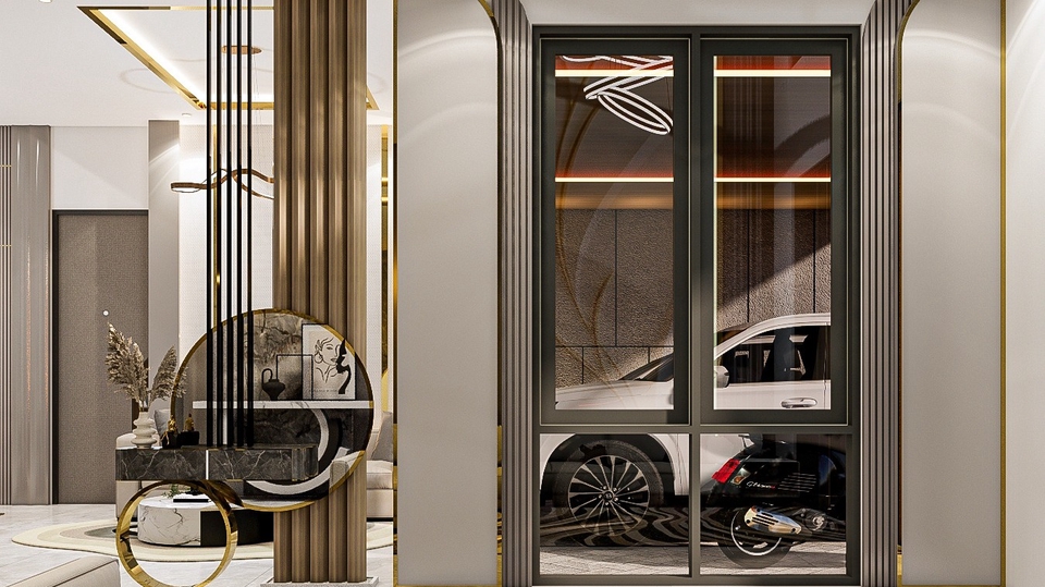 Jasa drafter autocad freelance, desain interior rumah mewah dengan garasi mobil. Autocad murah, drafter interior.