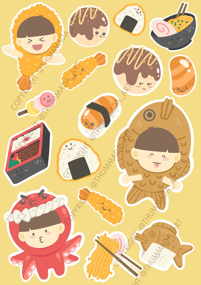 ออกแบบสติ๊กเกอร์ - ออกแบบ Sticker sheets, Sticker Dicut - 21