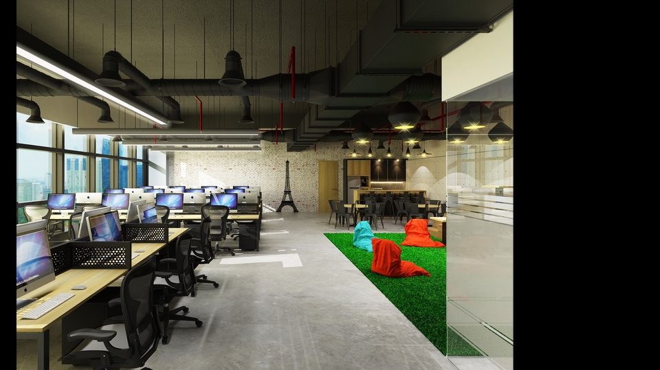 3D & Perspektif - JASA DESAIN INTERIOR OFFICE, KANTOR, OPEN SPACE WORKING - 1