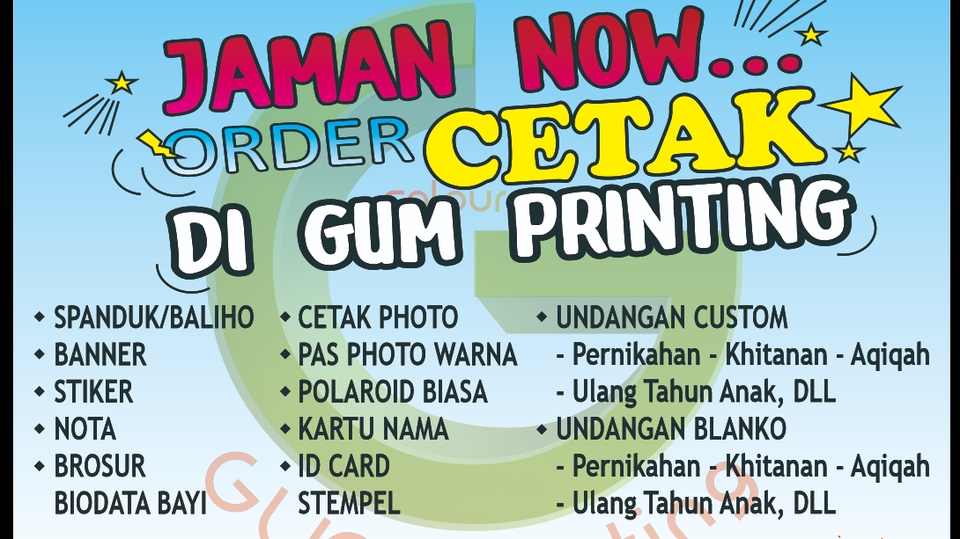 Digital Printing - Desain Spanduk, Logo, Cover Buku Nota dll 1 Hari Jadi - 1