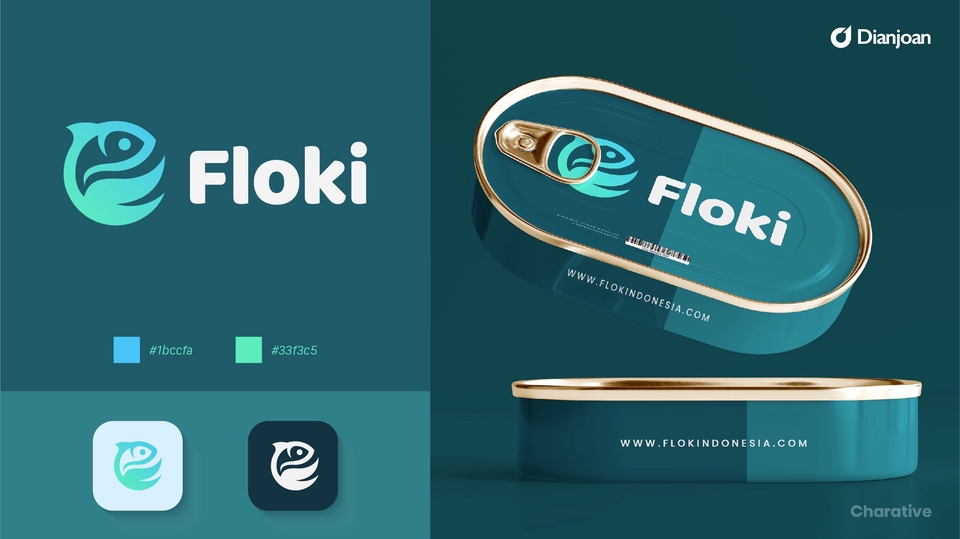 Desain logo Floki, layanan jasa desain logo profesional untuk usaha kuliner, restoran, dan warung makan di Indonesia.