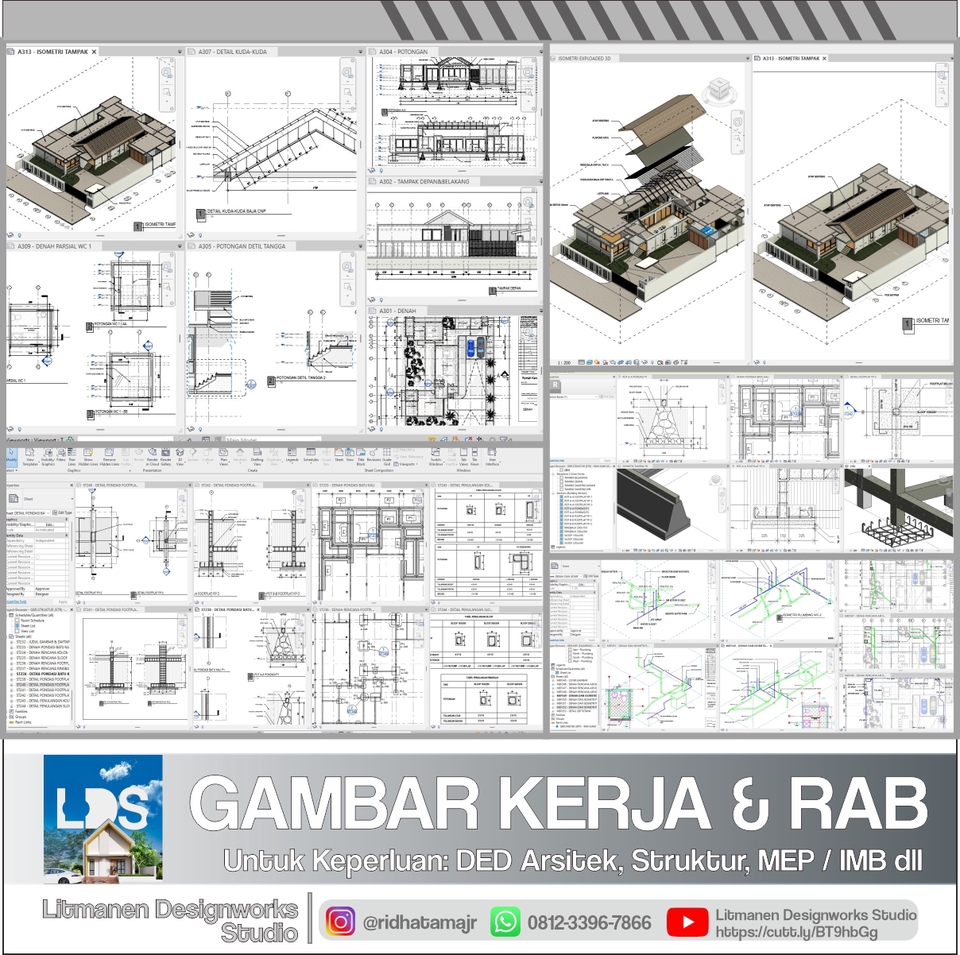 CAD Drawing - Jasa Gambar Drafter DED (BIM) Arsitek, Struktur, MEP, IMB dan Perhitungan Analisis Struktur - 7