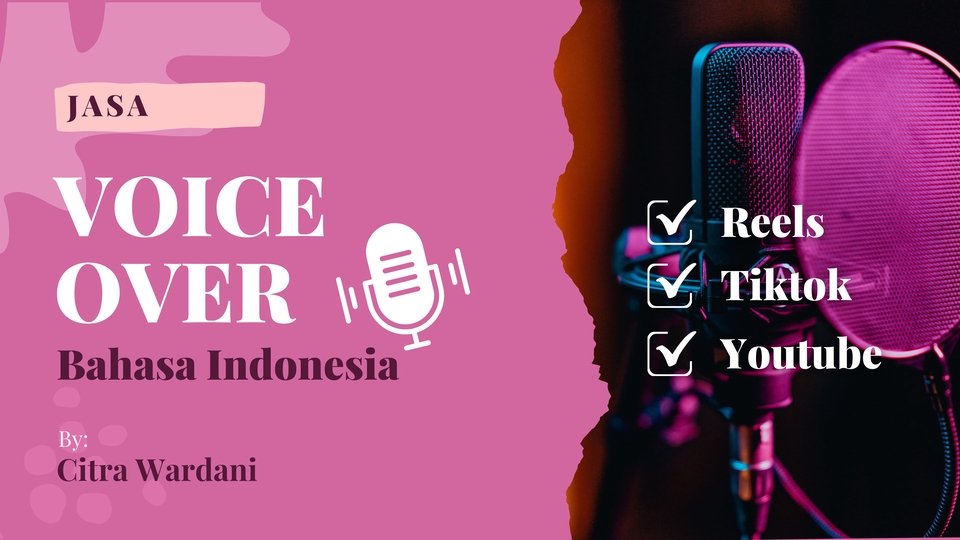 Jasa Voice Over, Dubbing, dan Pengisi Suara Video - Jasa Voice Over Bahasa Indonesia untuk Social Media (Reels, Tiktok, Youtube)