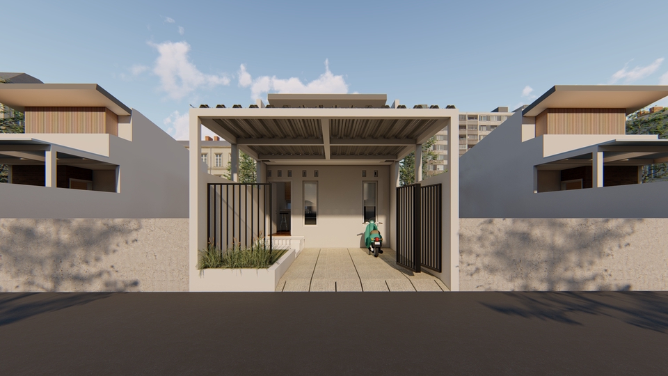 3D & Perspektif - Desain Rumah Bangunan Lengkap (Denah, 3D Eksterior dan Gambar Kerja) - 12