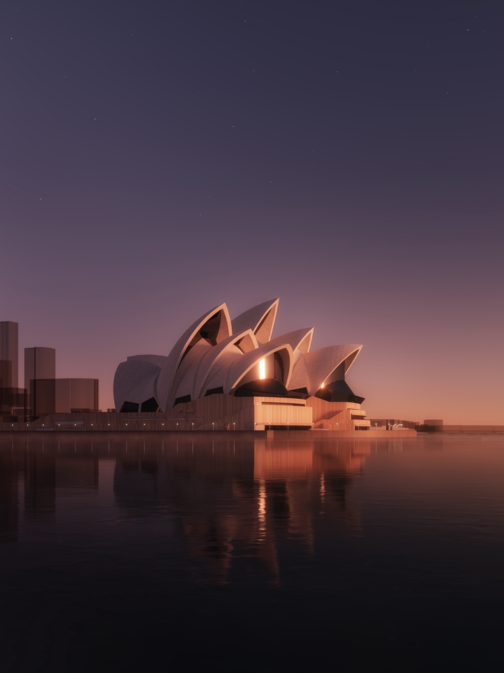 Jasa pembuatan video animasi 3d gedung opera sydney yang modern dan futuristik