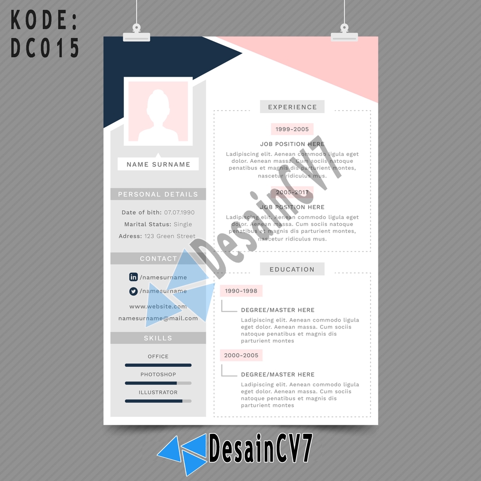 Portfolio & Resume - Desain Curriculum Vitae (CV) Proses 1 Hari - 16