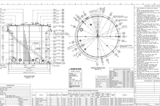 Jasa Gambar AutoCAD & Drafter Arsitektur Interior - DED [Detail Engineering Design] Storage Tank API 650
