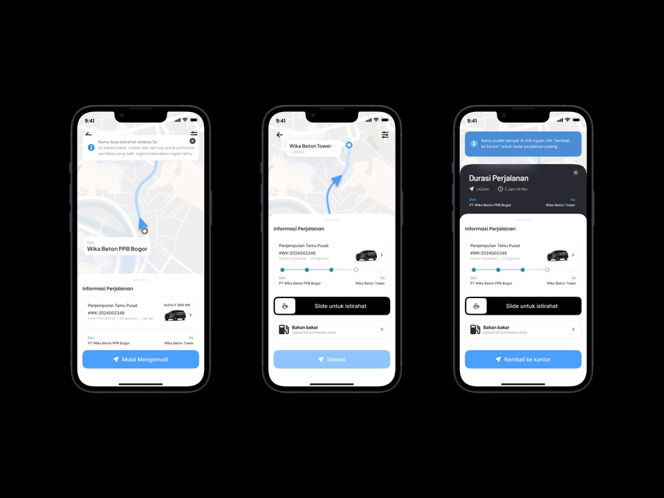 Desain UI UX aplikasi mobile untuk pemesanan transportasi online.  Aplikasi ini menampilkan fitur navigasi, lokasi, dan pemesanan.  Ini adalah contoh mockup mobile ui ux desain aplikasi transportasi.