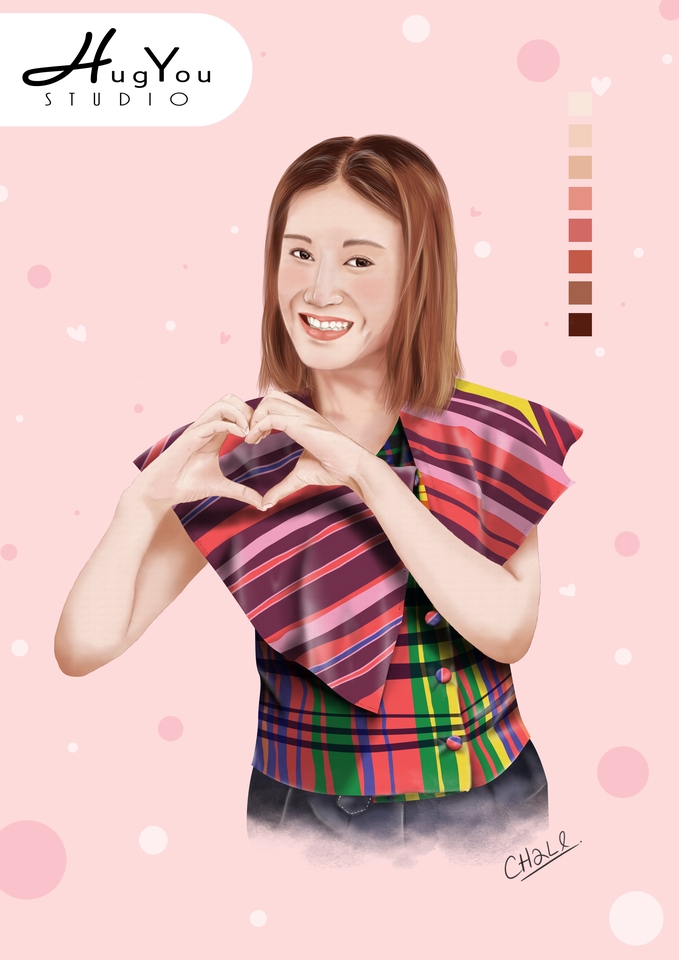 รับวาดภาพเหมือน สาวสวยน่ารัก สไตล์การ์ตูน พร้อมส่งงาน รับวาดภาพ portrait ลายเส้นสวย