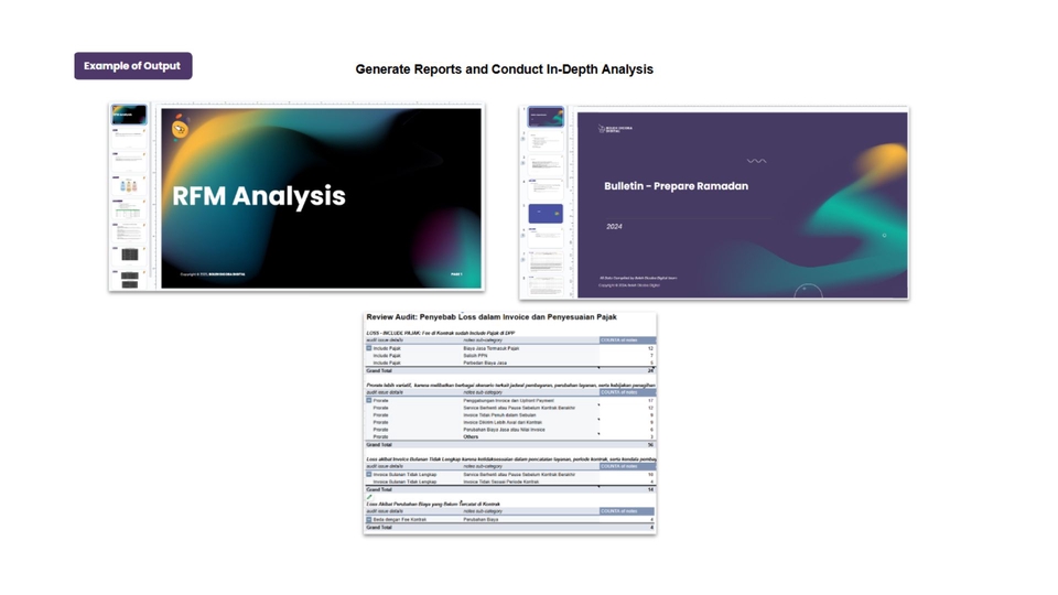 Contoh Laporan dan Analisis In-Depth - RFM Analysis, Analisis Statistik Deskriptif dengan Excel