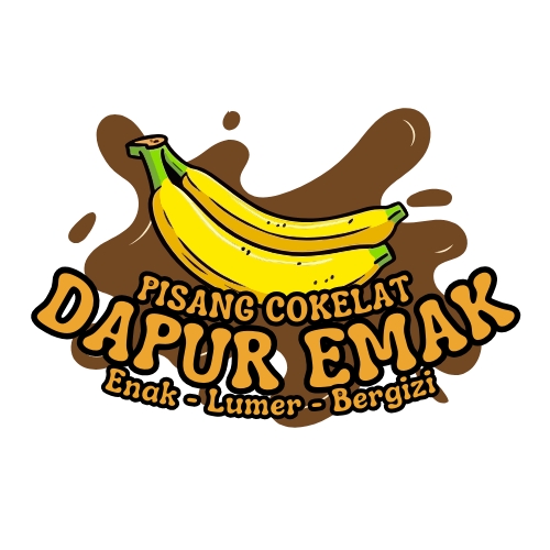 Jasa Desain Logo Makanan - Dapur Emak - Pisang Cokelat - Logo Restoran - Buat Logo Rumah Makan - Desain Logo Cafe - Harga Desain Logo Murah