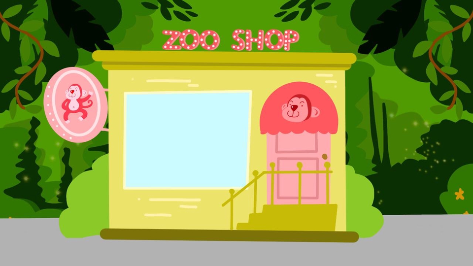 รับวาดรูปร้านค้าสัตว์น่ารัก สไตล์การ์ตูน