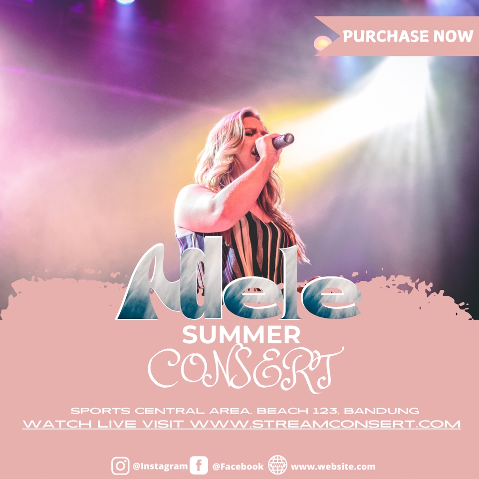 Jasa Desain Banner Instagram untuk Promosi Konser Musik Adele dengan Tema Summer Concert