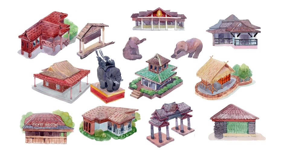 วาดภาพประกอบ - รับวาดภาพประกอบสีน้ำ Watercolor Illustration - 3