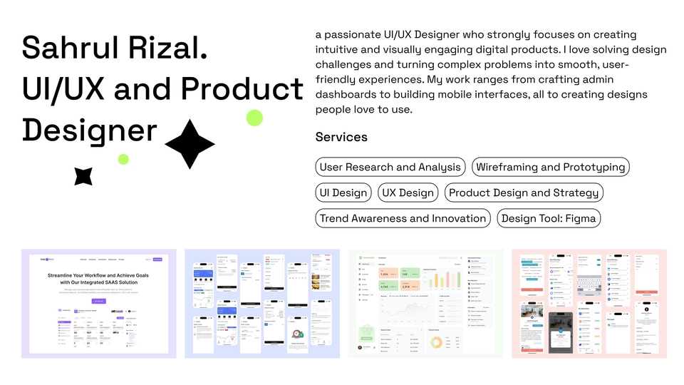 Desain UI UX dan Produk, contoh portofolio desainer aplikasi mobile dan website dengan berbagai fitur.