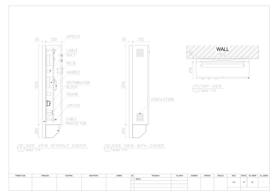 CAD Drawing - DESAIN INSTALASI TITIK LAMPU & PANEL LISTRIK TEGANGAN RENDAH 220V - 380V - 2