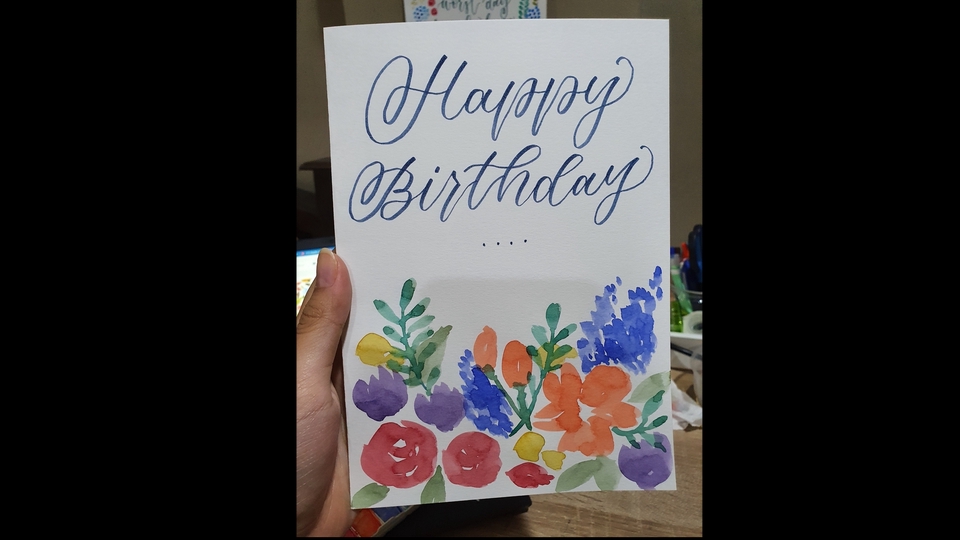 วาดภาพประกอบ - เขียน Calligraphy ภาษาอังกฤษด้วยอุปกรณ์ต่างๆเป็นชิ้นงานจริงและไฟล์ดิจิตอล - 6