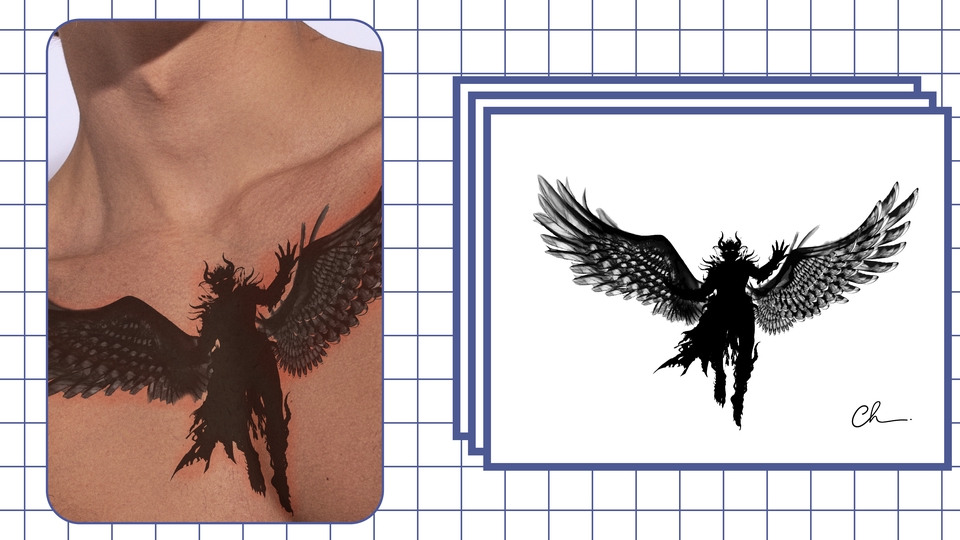 ออกแบบลายสัก แทททู - ออกแบบลายสัก Graphic tattoos / Tattoo Illustration - 8