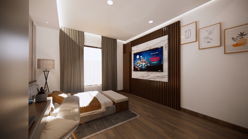 Jasa Desain Interior Rumah Minimalis Modern dengan TV dan Sofa - Interior Design - Desain Interior - Desain Rumah Minimalis