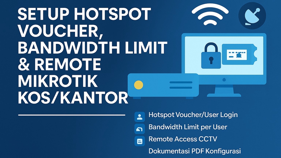 Jasa Lainnya di Konsultasi - Jasa Setup Hotspot Voucher, Bandwidth Limit & Remote Mikrotik Kos/Kantor