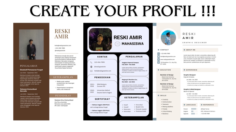 Jasa pembuatan portofolio, resume dan cv