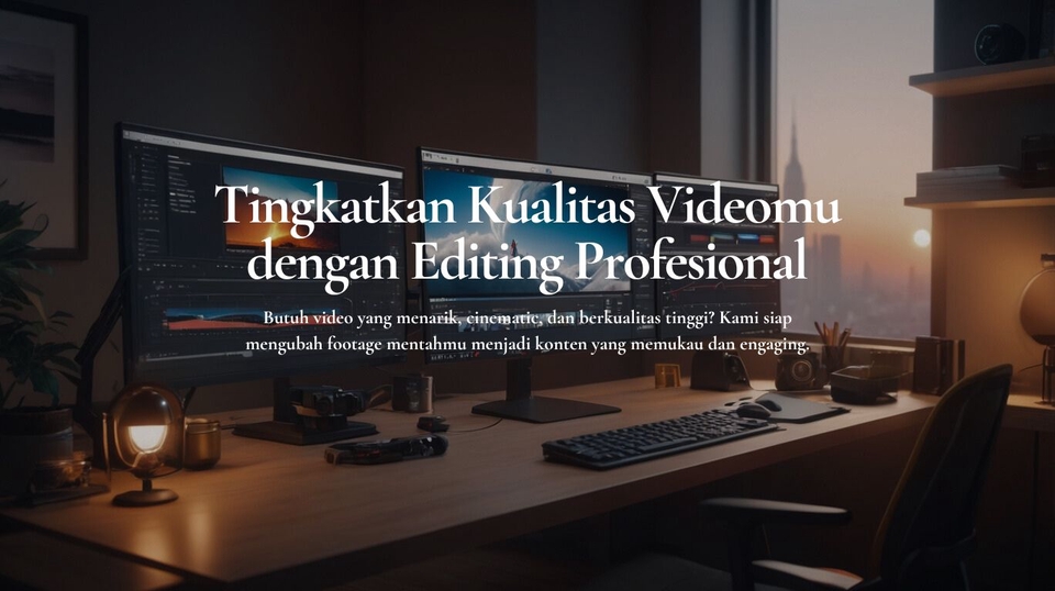 Tingkatkan kualitas videomu dengan jasa editing video profesional dari freelancer berpengalaman.