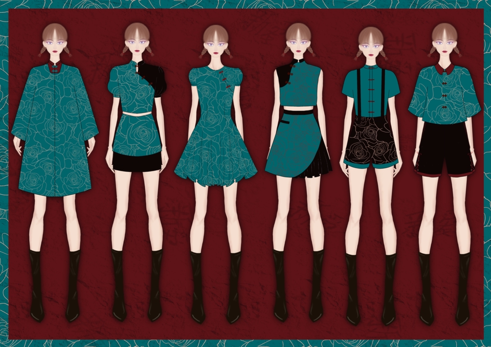 Fashion design ออกแบบเสื้อผ้าผู้หญิงและเด็ก ออกแบบลายผ้า