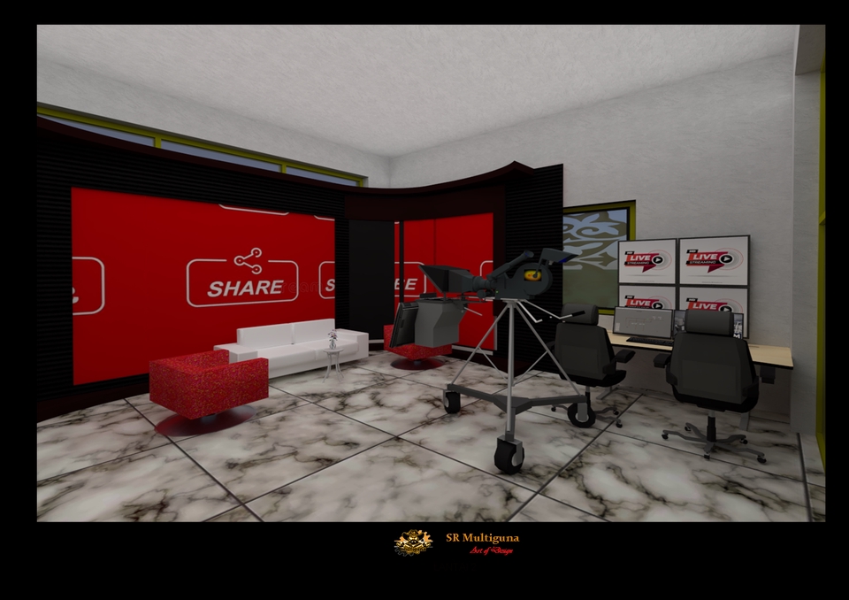 Jasa drafter autocad freelance desain studio TV modern