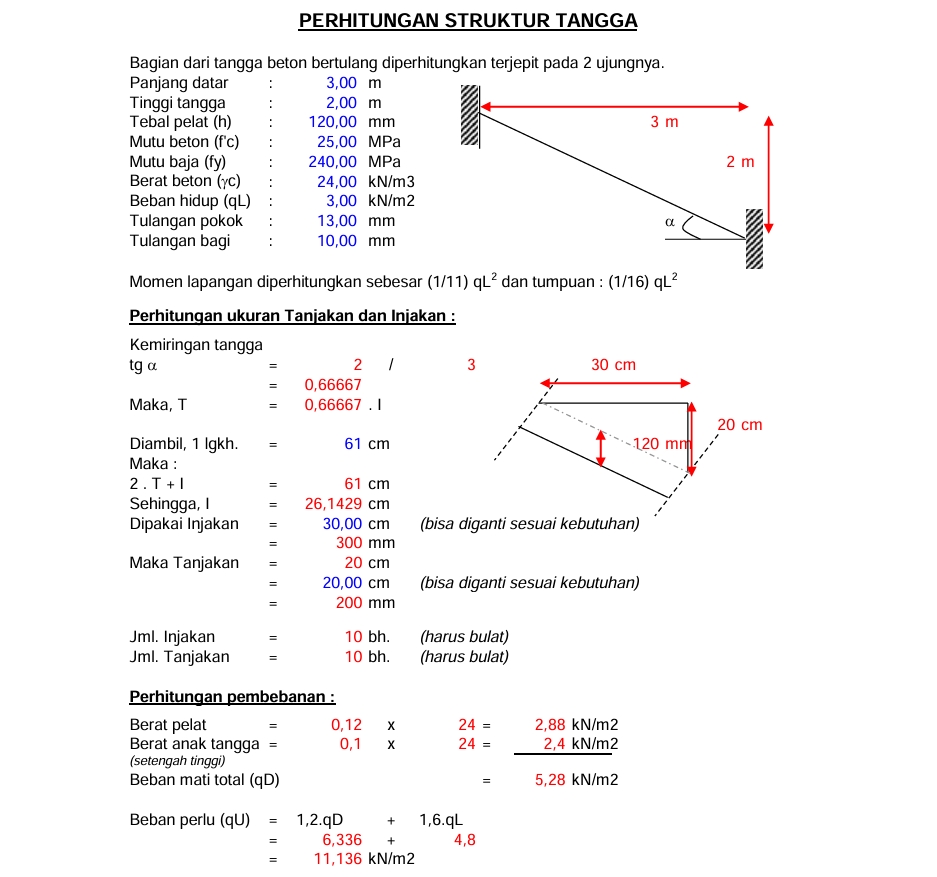 Jasa drafter autocad untuk perhitungan struktur tangga, pembuatan gambar autocad tangga dengan detail perhitungan dan dimensi
