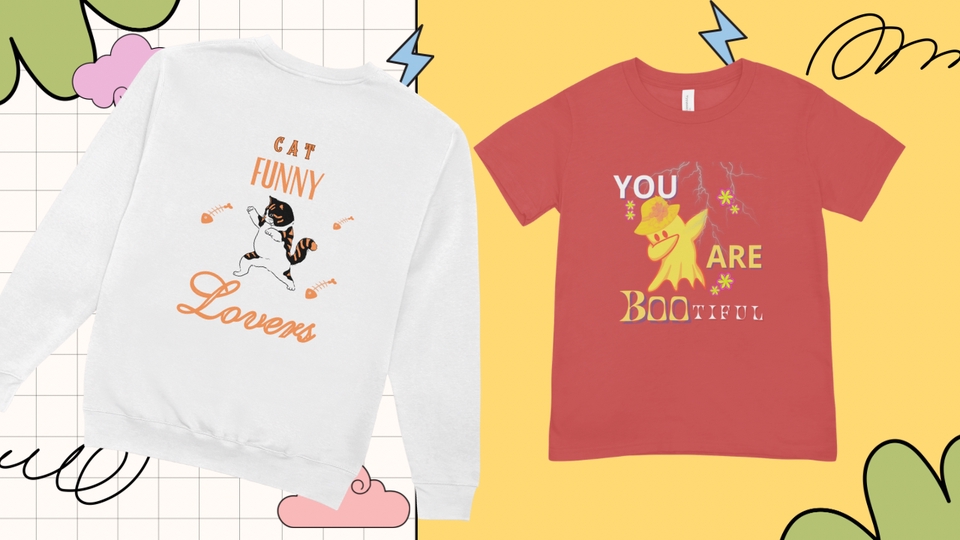 Desain Kaos & Motif - Desain Kaos & Motif Gaya Simpel Unik Lucu - 10
