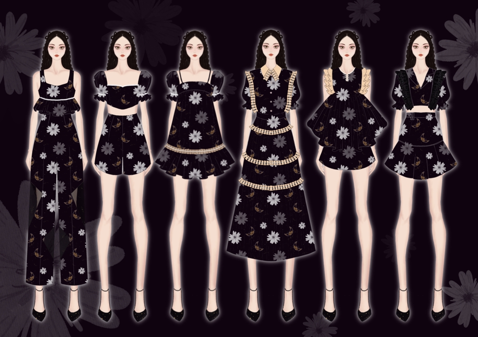 Fashion design ออกแบบเสื้อผ้าผู้หญิงและเด็ก ออกแบบลายผ้า