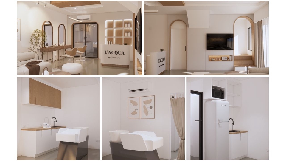 รับออกแบบร้านเสริมสวย 3d perspective สวยทันสมัย พร้อมเรนเดอร์