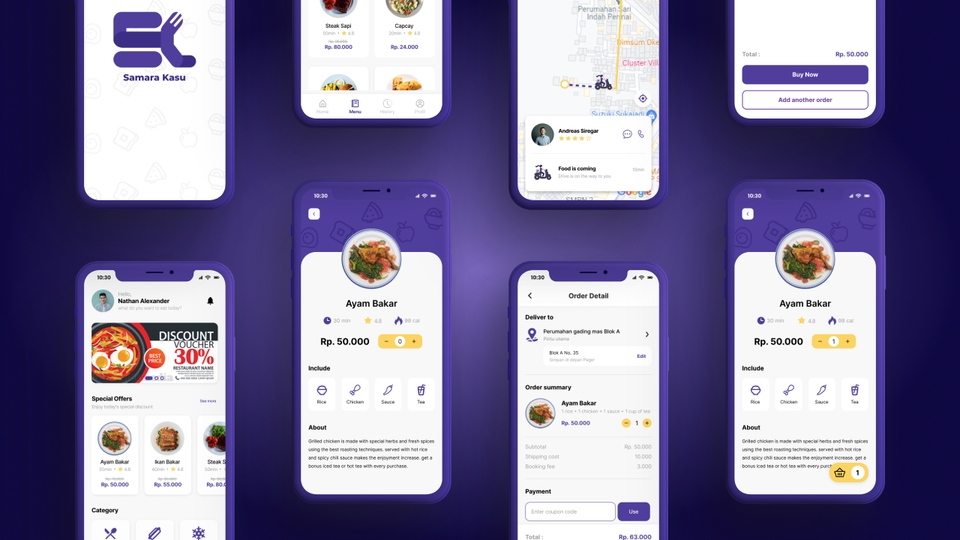 Desain UI UX Mobile App  Aplikasi Restoran - UI UX Mobile App Design  - Mobile UI UX  - UI UX untuk Restoran