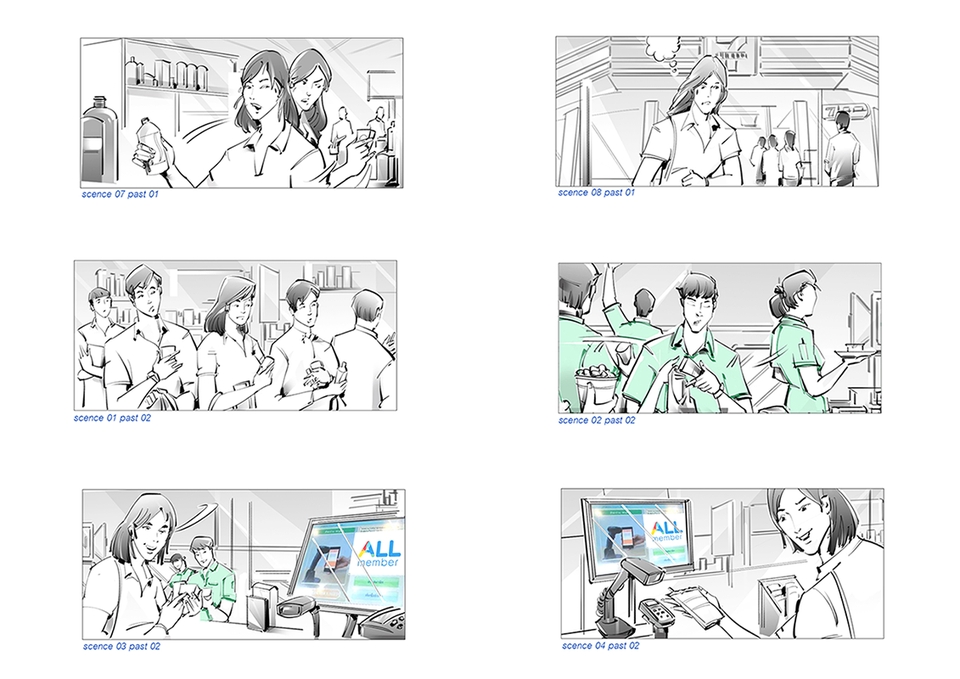 วาด/ออกแบบสตอรี่บอร์ด - Storyboard For Advertising. - 13