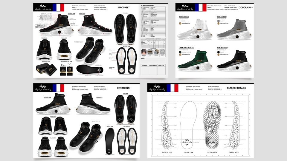 Gambar dan Ilustrasi - KONSEP DESAIN SEPATU MODERN DAN TRENDI DENGAN PAKET TEKNOLOGI DAN RENDER UNTUK MANUFACTURE - 22