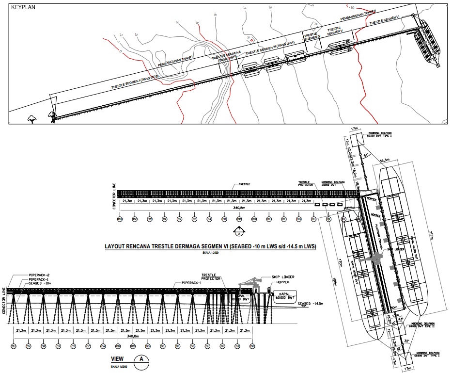 CAD Drawing - Jasa Gambar Dermaga Detail Engineering Design (DED) Jetty, Trestle, Container Yard dan Faspel - 3