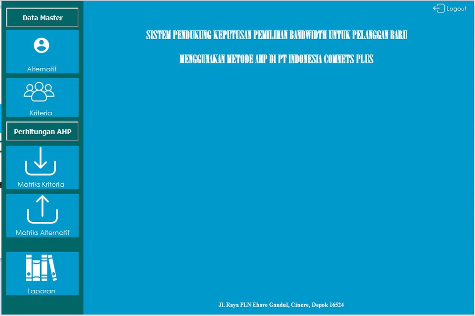 Jasa Pembuatan Aplikasi Desktop dengan Metode AHP di PT Indonesia Comnets Plus