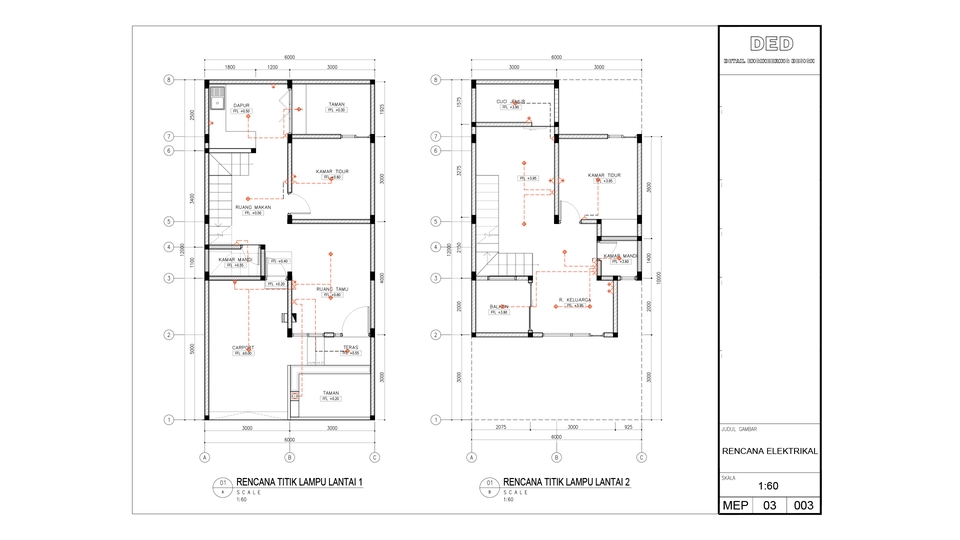 CAD Drawing - Gambar Kerja Rumah Tinggal Mulai dari Rp. 10.000/m2 (Harga bisa dinego) - 14