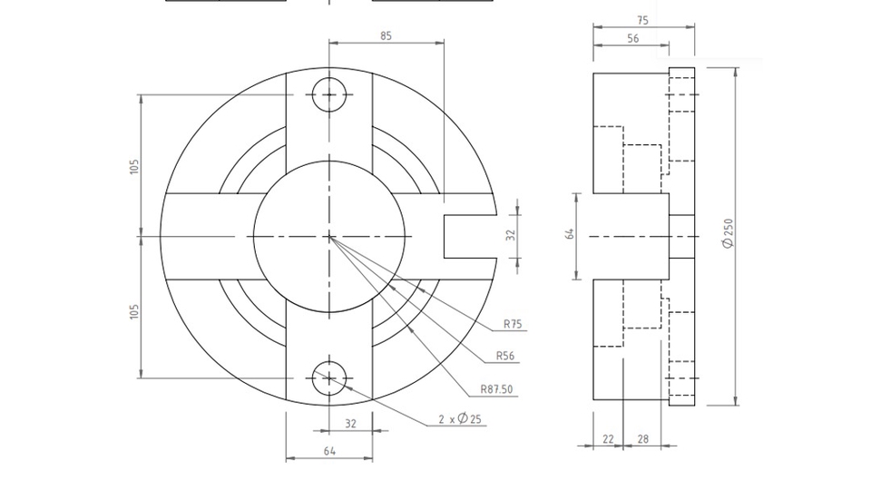 CAD Drawing - MENGGAMBAR 2D BAGIAN MEKANIK DENGAN AUTOCAD SOLIDWORKS REVISI TAK TERBATAS - 8