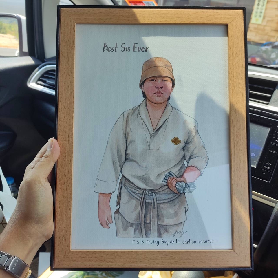 วาดภาพเหมือน Portrait - รับวาดภาพเหมือน สีน้ำ พร้อมกรอบรูปน่ารัก - 30