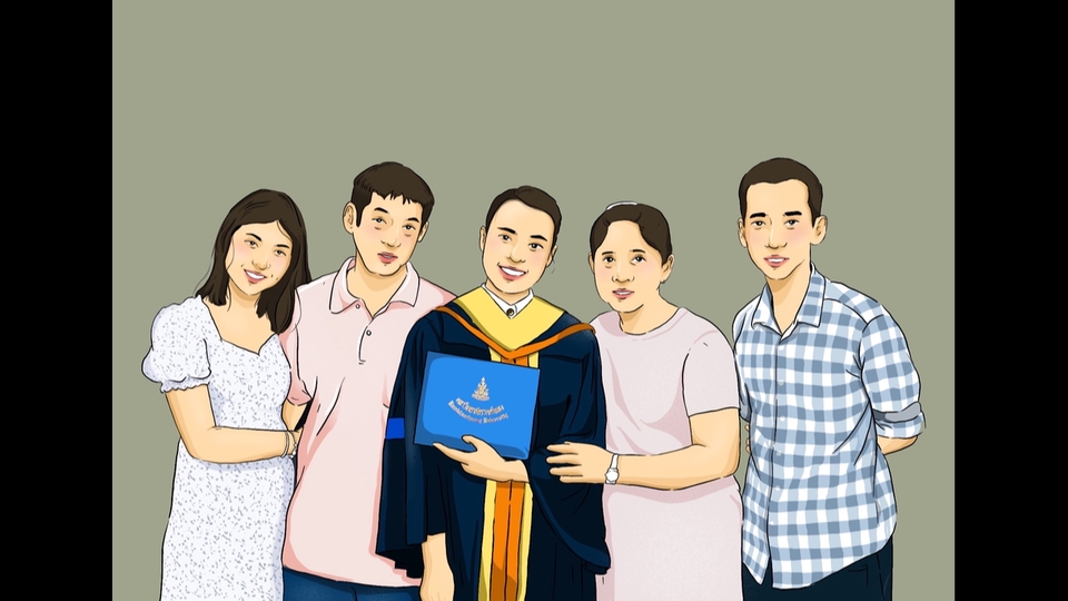 วาดภาพเหมือน Portrait - รับวาดภาพ ลายเส้น - ภาพสี - 8