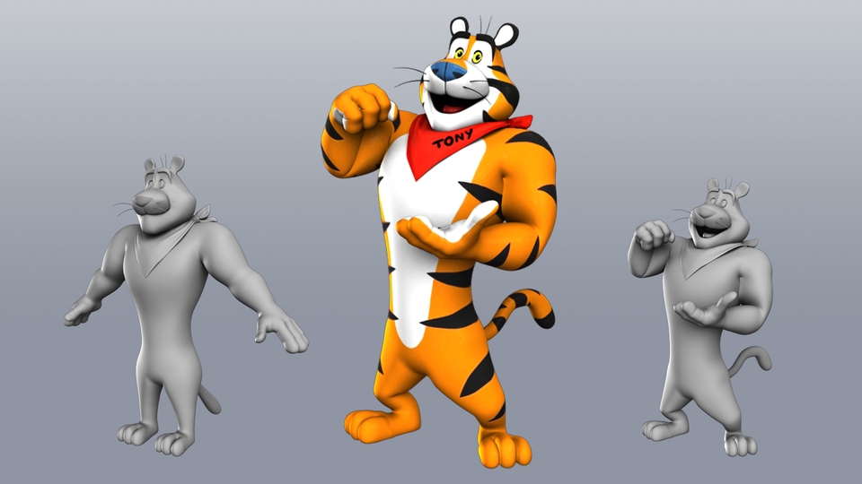 รับปั้นโมเดล 3D ตัวการ์ตูนเสือโทนี่ 3D model สินค้า 3D packshot