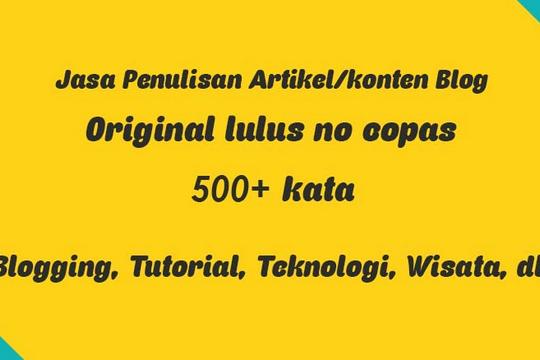 Jasa Penulisan Artikel/Konten Blog Lulus Copas