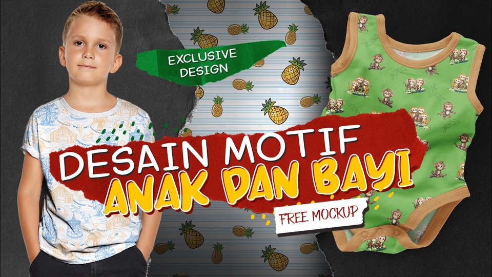 Jasa Desain Berbagai Jersey (Futsal / Bola, Basket, Sepeda, dll) - Desain Eksklusif Motif untuk Baju Anak dan Bayi