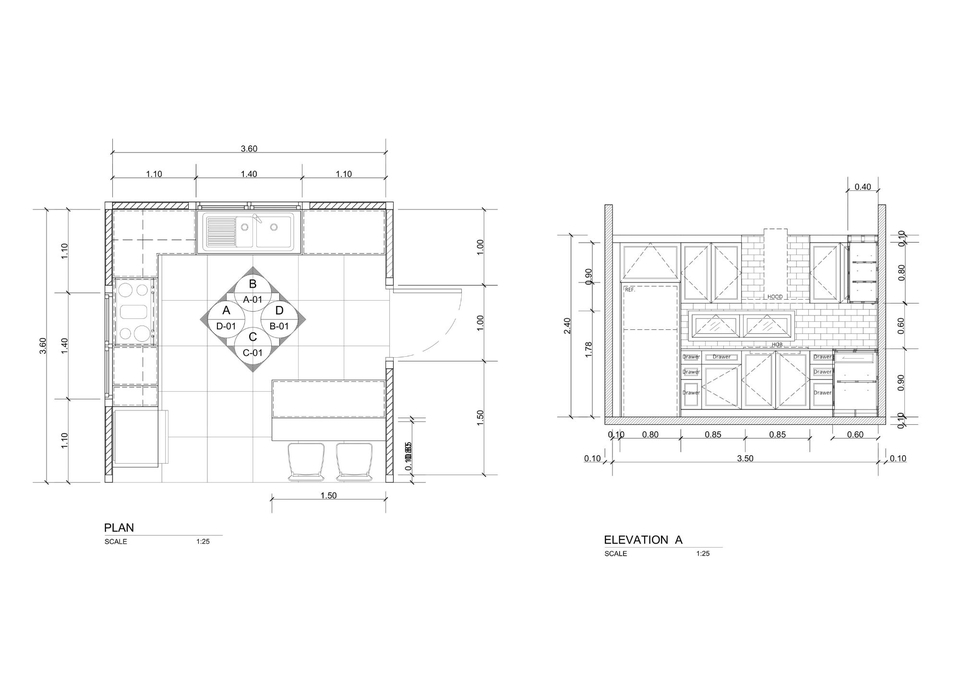 ออกแบบแปลน - รับออกแบบเขียนแบบ เฟอร์นิเจอร์ Build-in / ห้องหรือพื้นที่ขนาดเล็ก (Ex. คอนโด,คาเฟ่,ร้านค้า,คีออส) - 2