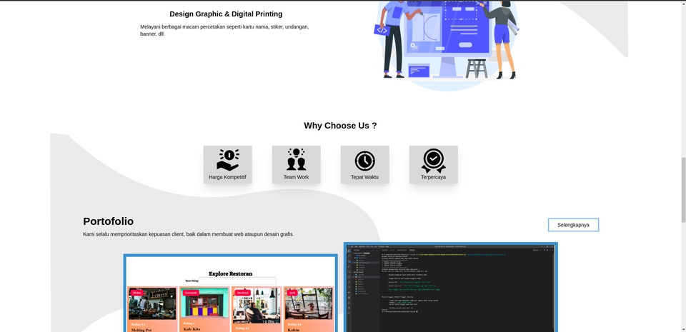 Jasa pembuatan website profesional dan modern, desain website terbaik dengan harga terjangkau untuk company profile, toko online, dan blog.
