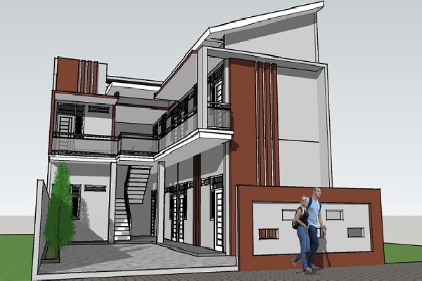 3D & Perspektif - Jasa Gambar Desain Arsitek dan Struktur Modeling 3Dimensi Bangunan Rumah - 3